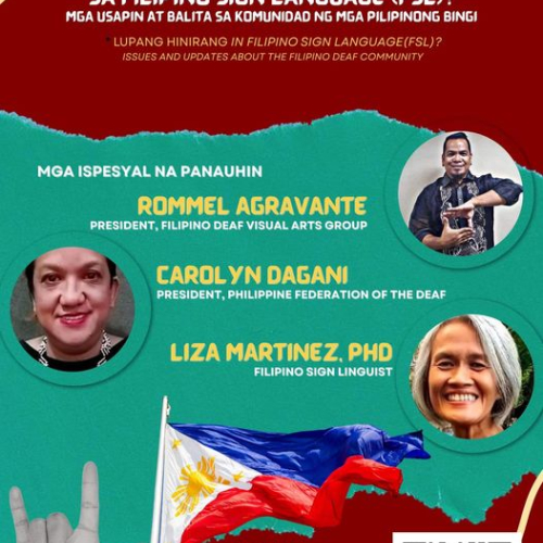 [Free Lecture/Webinar] Lupang Hinirang sa Filipino Sign Language (FSL)?: Mga usapin at balita sa komunidad ng mga  Pilipinong Bingi