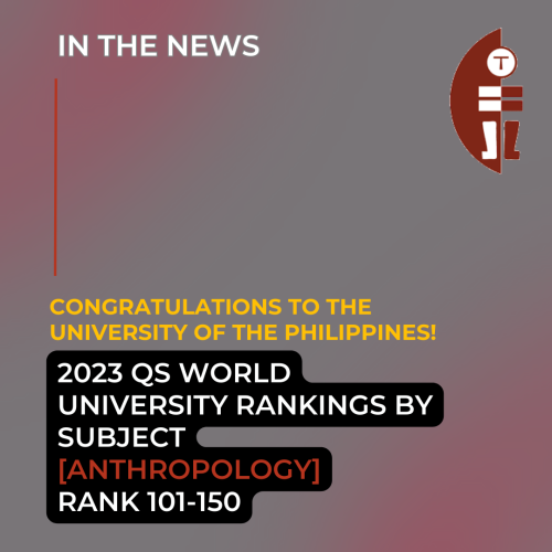 2023 QS World University Rankings by Subject (Anthropology) Rank 101-150