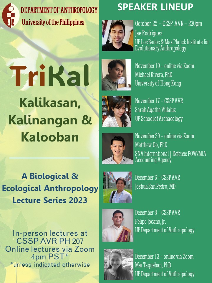 Trikal Kalikasan Kalinagan And Kalooban A Biological And Ecologial Anthropology Lecture Series 9210